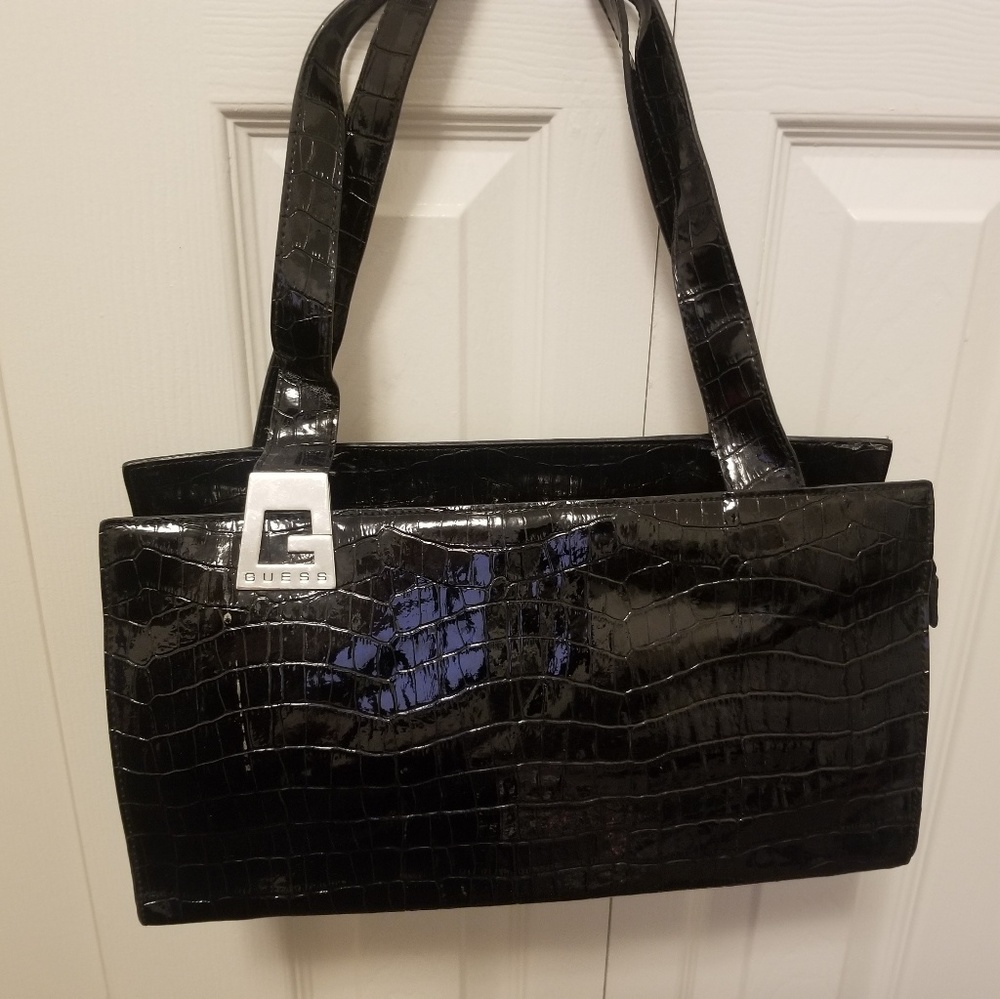 Guess Black Patent Leather Shoulder bag